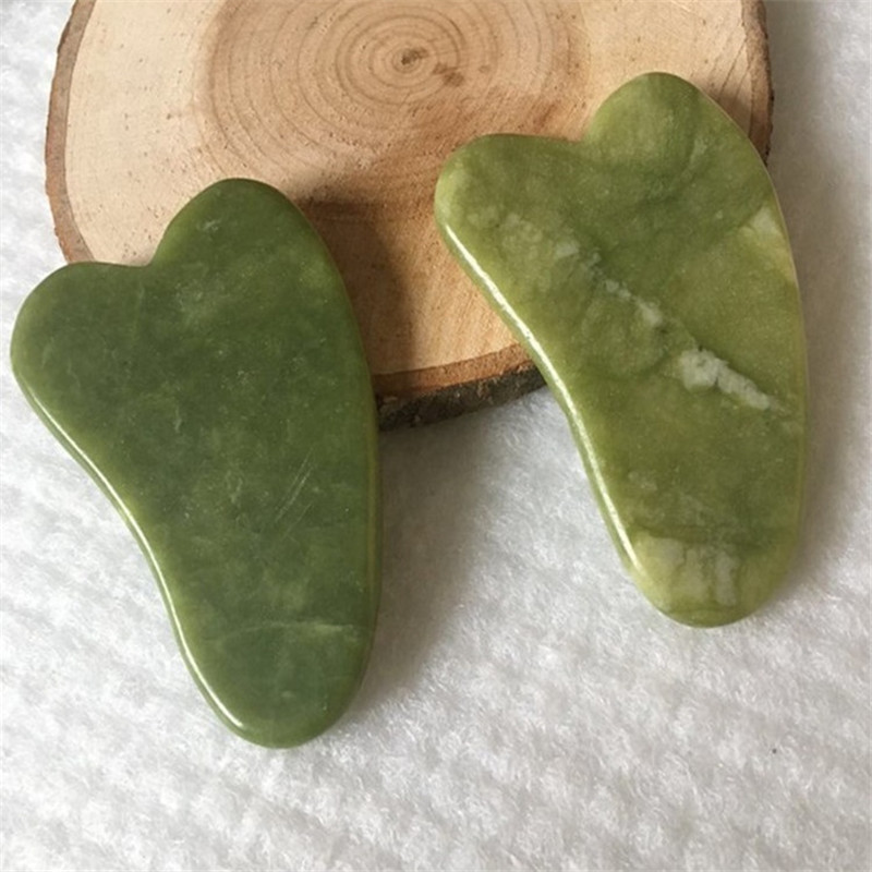 Gua Sha Scraping Massage Face Green Rose Quartz Jade Guasha Board Scraper Tool Natural Jade Gua sha Stone Board Massage R1189