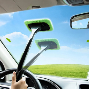 Windshield Cleaning Wash Tool Inside Interior Auto Glass Wiper with Long Handle Car Window Cleaner Brush