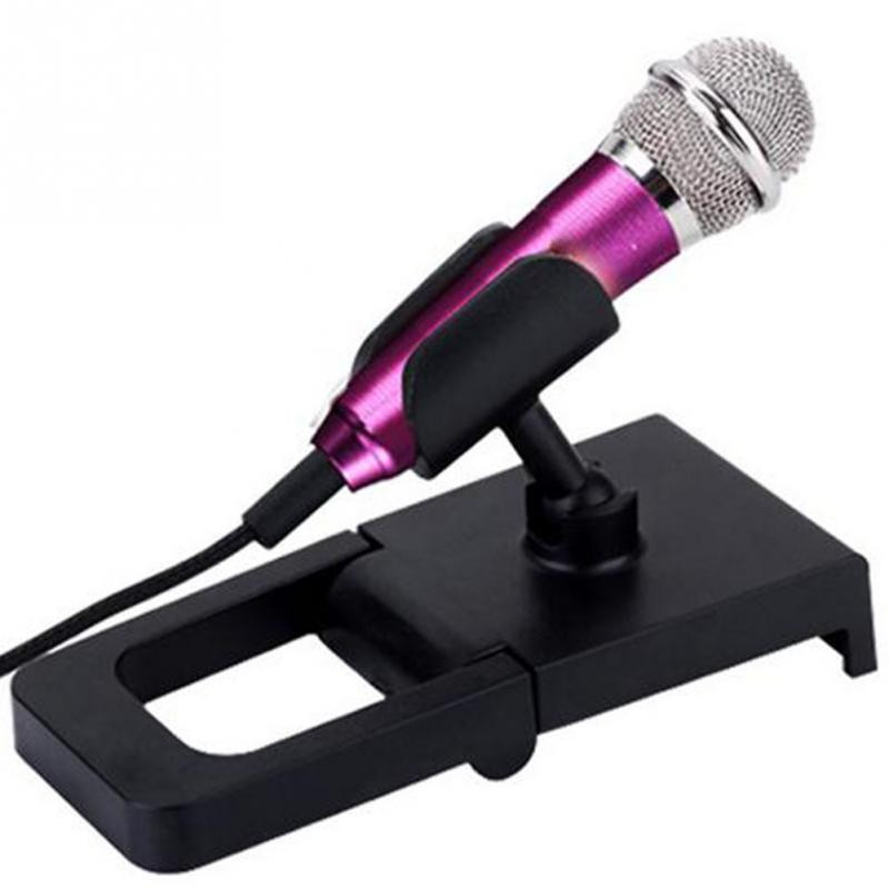 Portable 3.5mm Stereo Studio Mic KTV Karaoke Mini Microphone For Cell Phone Laptop PC Desktop 5.5cm*1.8cm Small Size Mic