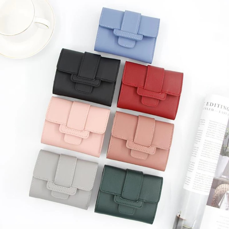 Women Wallets   New Luxury Brand Red Black Small Mini Coin Purse Hasp Card Holder Lady Wallet Zipper Female Leather Buckle