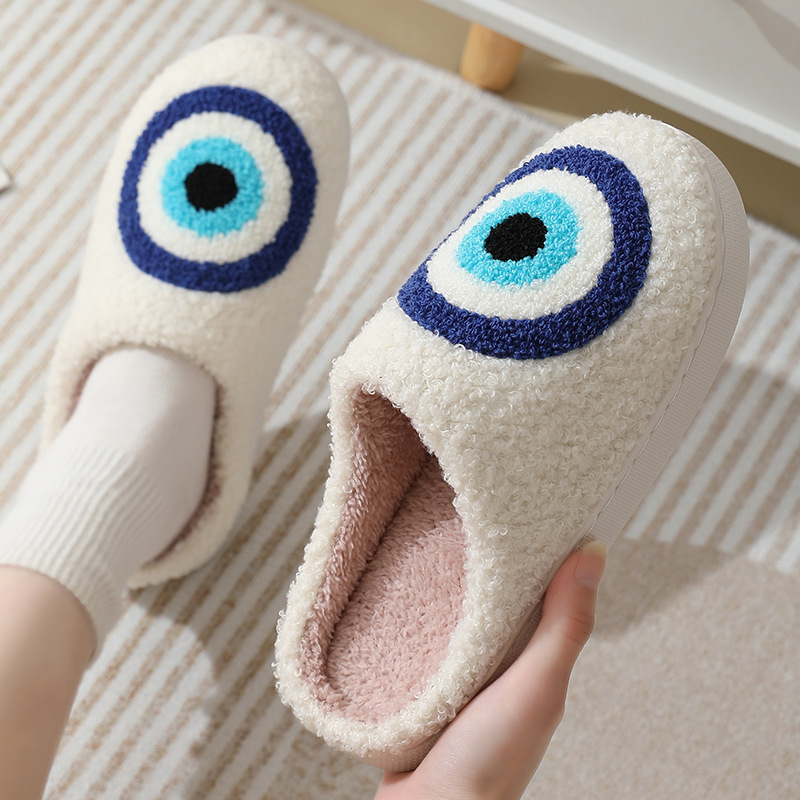 Women Men Warm Plush Cozy Slippers Indoor Fuzzy Winter Home Footwear Ghost Face Halloween Pumpkin Slippers