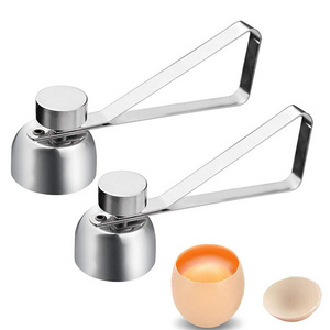 Metal Egg Shell Opener Topper Cutter 304 Stainless Steel Boiled Raw Egg Creative Kitchen Tool  Egg Opener