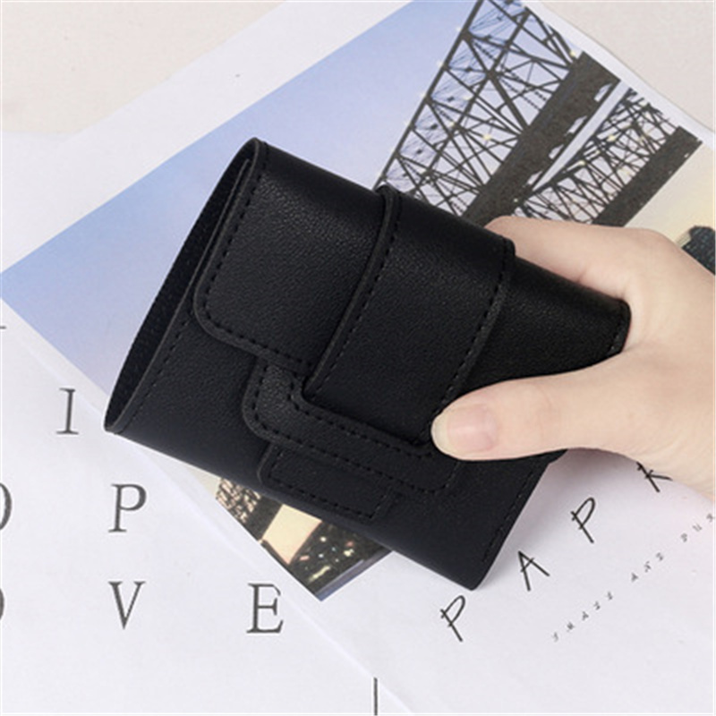 Women Wallets   New Luxury Brand Red Black Small Mini Coin Purse Hasp Card Holder Lady Wallet Zipper Female Leather Buckle