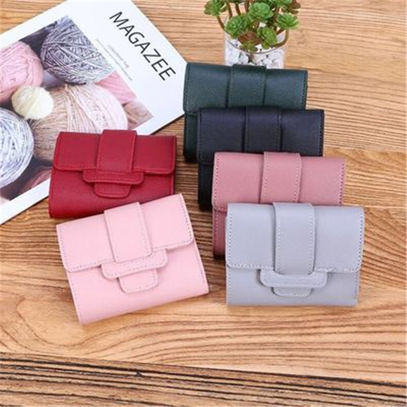 Women Wallets   New Luxury Brand Red Black Small Mini Coin Purse Hasp Card Holder Lady Wallet Zipper Female Leather Buckle