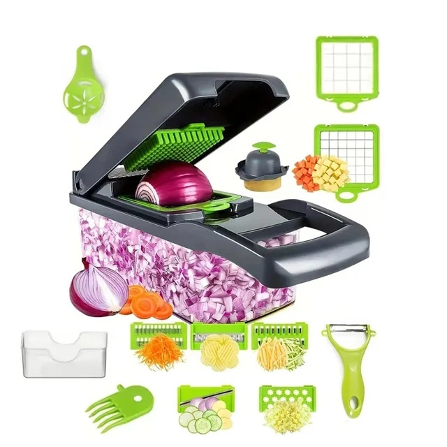 14/16 in 1 Onion Chopper Handle Food Grate Chopper Kitchen Vegetable Slicer Dicer Cut Multifunctional Vegetable Chopper