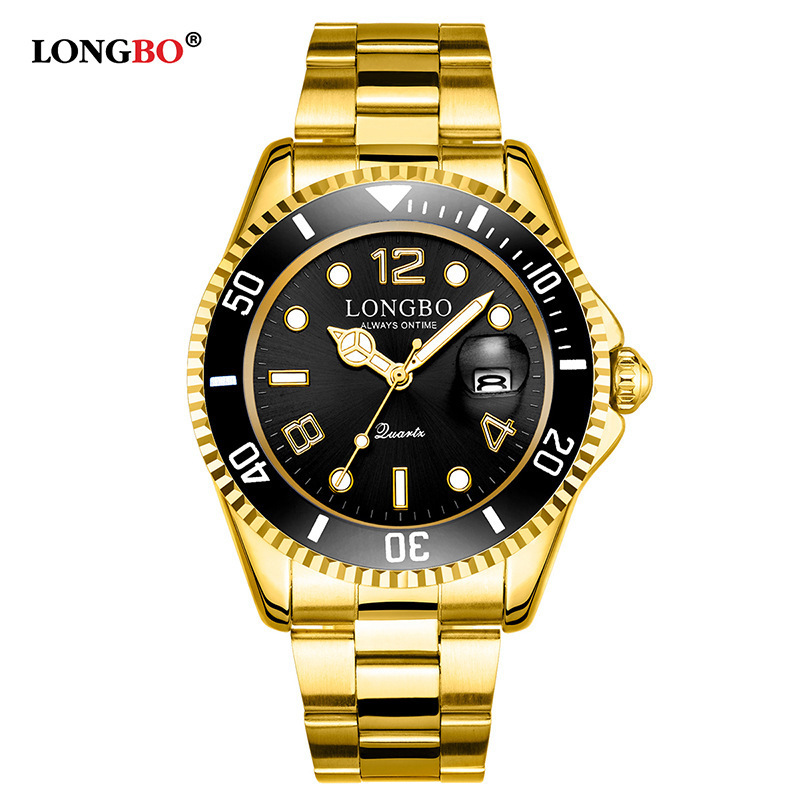 2019 New Man Top Brand Longbo Watch Men Sports Watches Rotatable Bezel Gmt Sapphire Glass Date Full Stainless Steel Watch Gifts