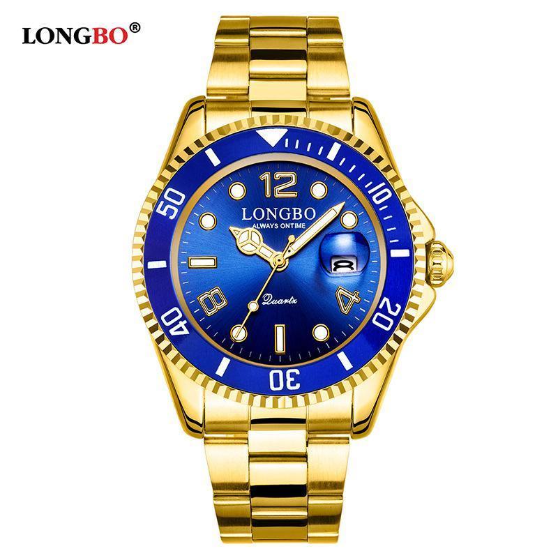 2019 New Man Top Brand Longbo Watch Men Sports Watches Rotatable Bezel Gmt Sapphire Glass Date Full Stainless Steel Watch Gifts