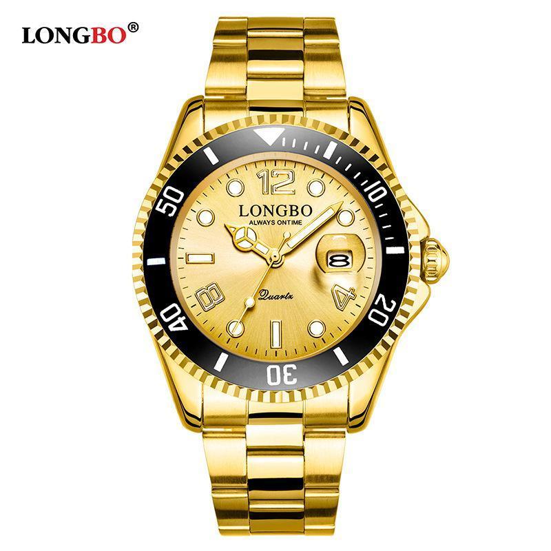 2019 New Man Top Brand Longbo Watch Men Sports Watches Rotatable Bezel Gmt Sapphire Glass Date Full Stainless Steel Watch Gifts