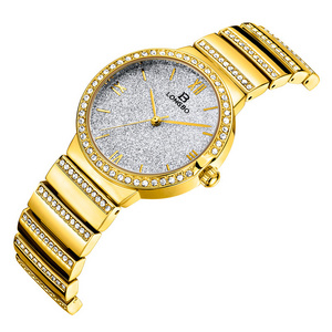 Fashion Longbo Top Brand Luxury Diamond Watches Gold Sliver Full Steel Exquisite Rhinestone Dourado Quartz Lady Gift Wristwatch