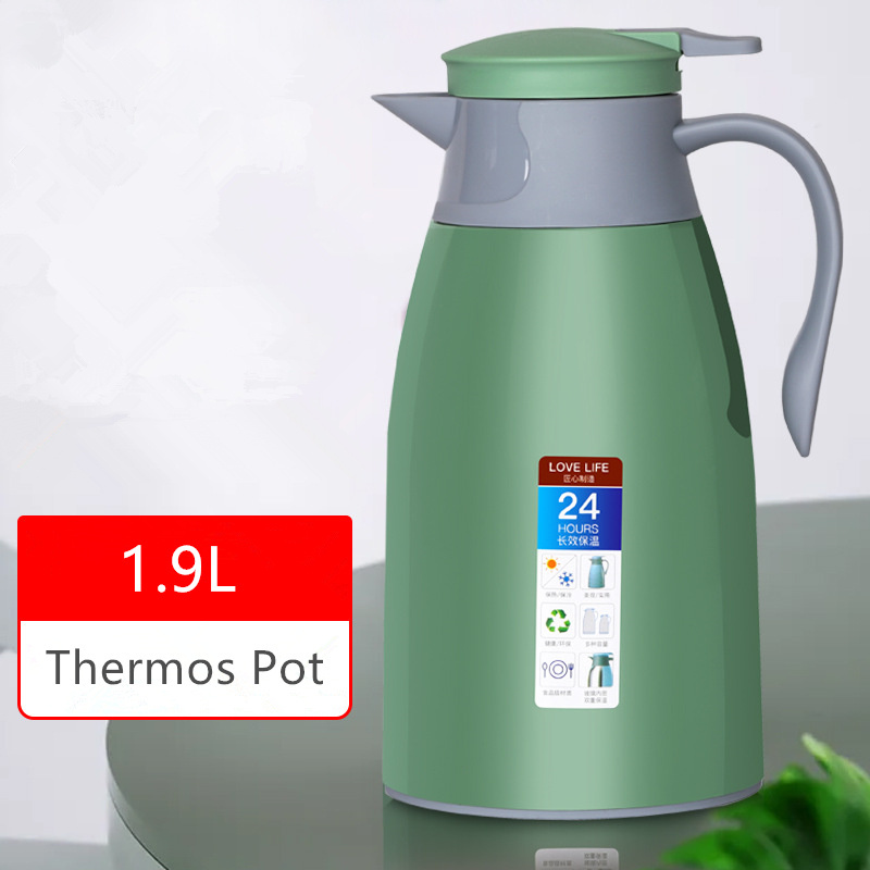 Vacuum Insulated Thermal Pot Tea Coffee Pot Double Layers Glass Liner PP Insulation Vacuum Thermos Pot