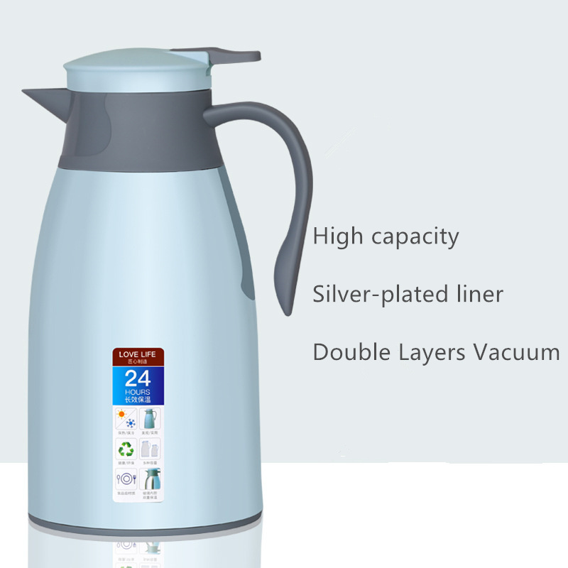 Vacuum Insulated Thermal Pot Tea Coffee Pot Double Layers Glass Liner PP Insulation Vacuum Thermos Pot