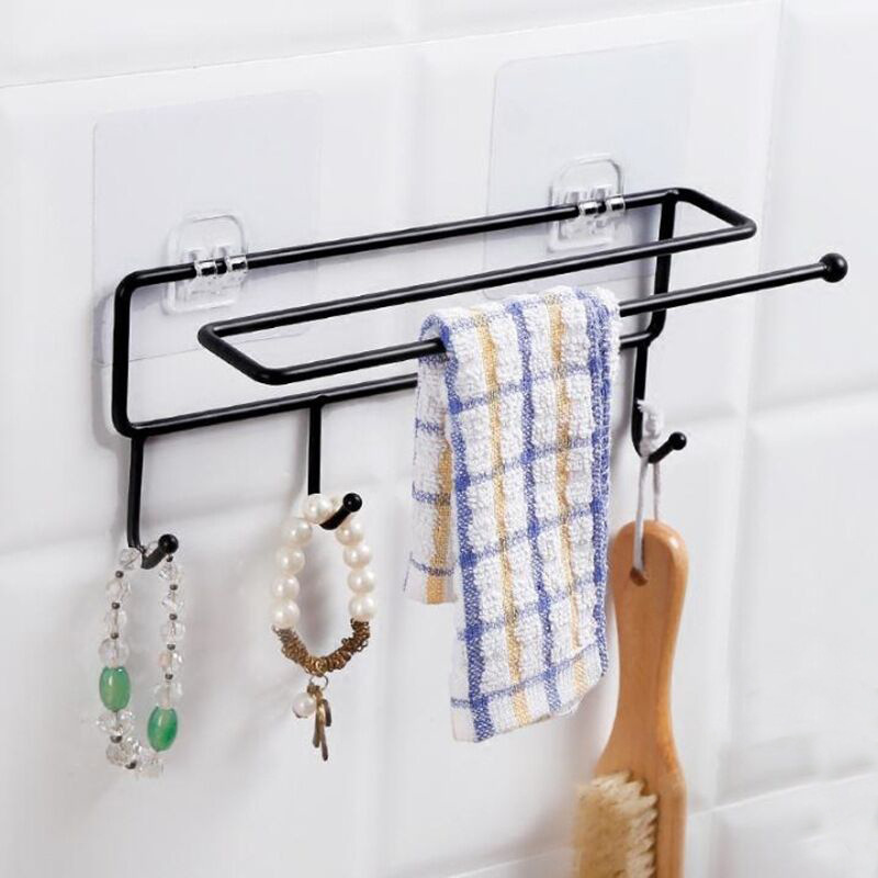 Iron Craft Display Rack Storage Kitchen Shelf Bathroom Shelves Multifunctional Metal Punch Free Wall Shelf