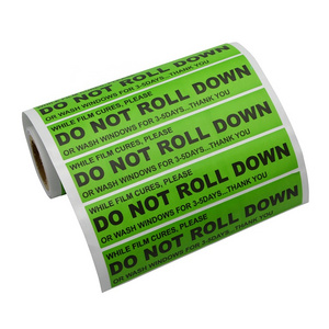 Car Sticker "DO NOT ROLL DOWN" Warning Label Window Safety Mark Reflective Tape Stickers