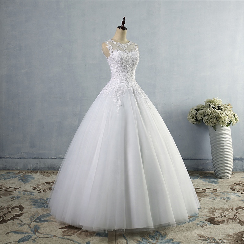 Sweetheart White Ivory Lace Wedding Dresses Tulle Gown Ball Gown Bride Dress Custom made