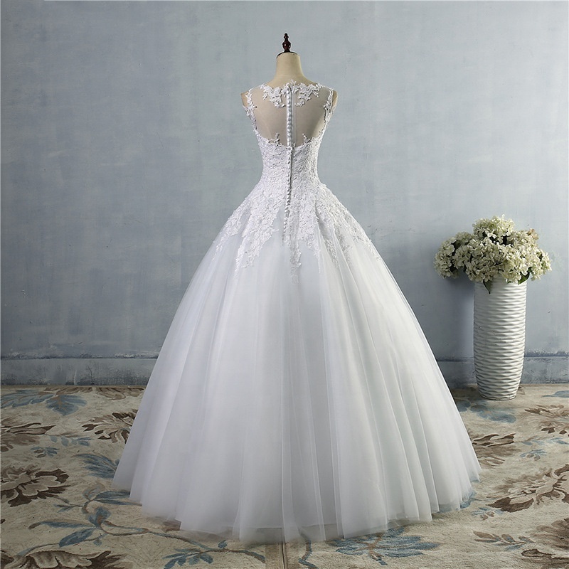 Sweetheart White Ivory Lace Wedding Dresses Tulle Gown Ball Gown Bride Dress Custom made