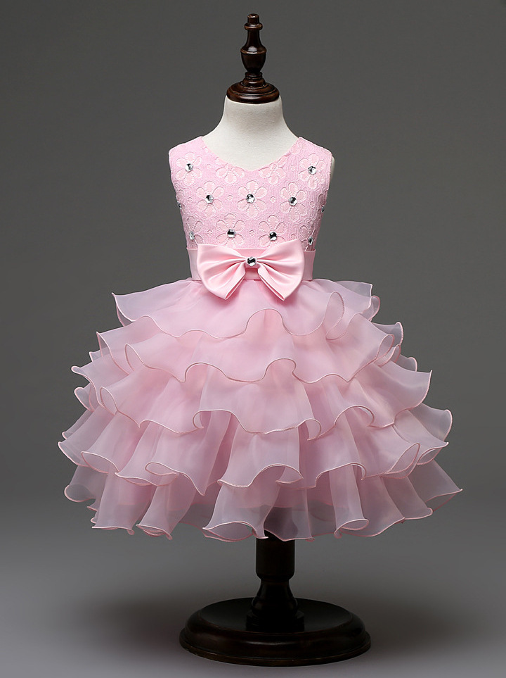 Lovely Princess Flower Summer Clothing Children's Wedding Birthday Party Dresses Costume Girls Tutu Dress