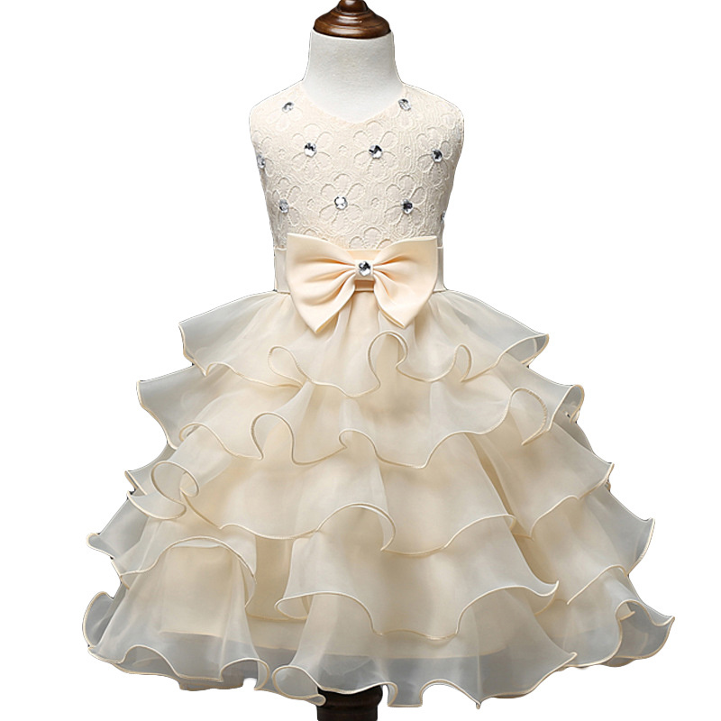 Lovely Princess Flower Summer Clothing Children's Wedding Birthday Party Dresses Costume Girls Tutu Dress