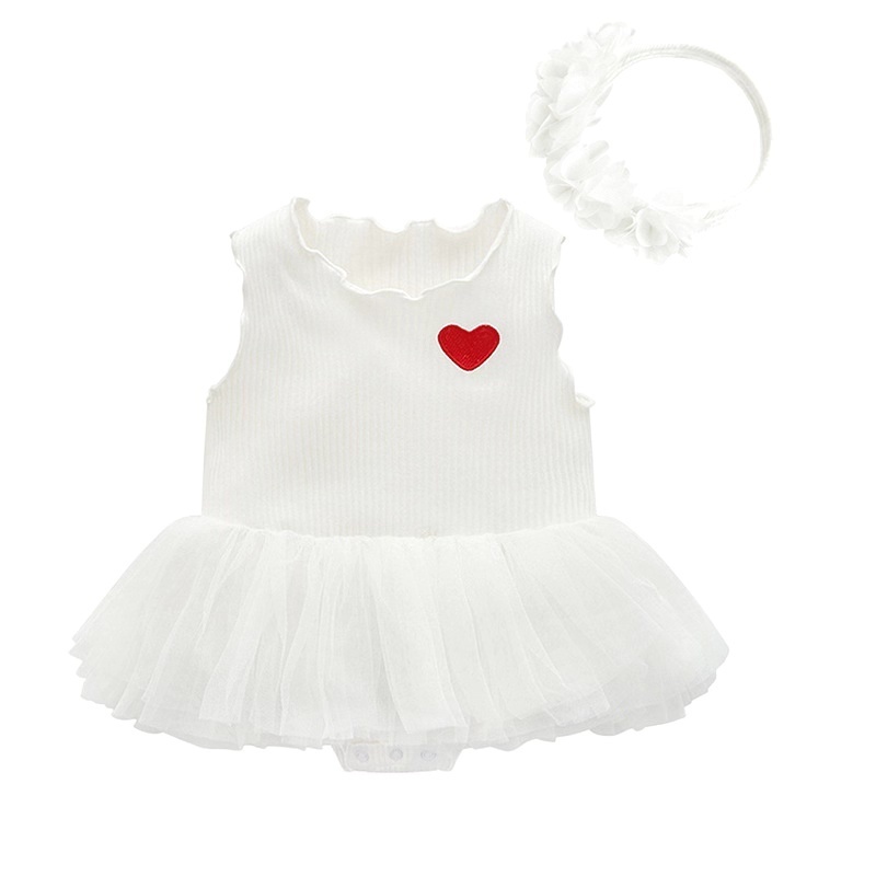 Newborn Baby Girl Tutu Dress Set with Hairband Infant Toddler Baby Sleeveless Romper 0-12 Months