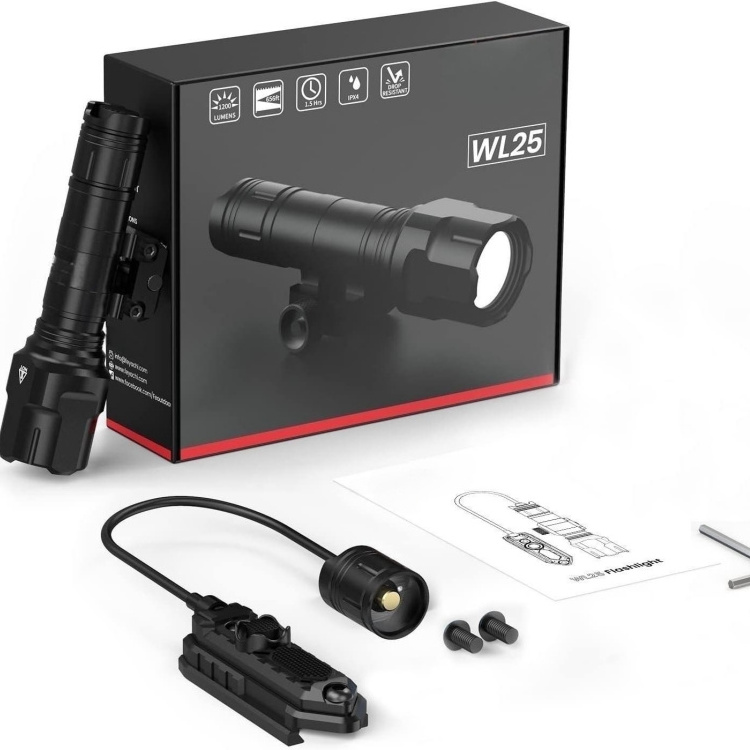 WL25 1200 Lumen Flashlight Hunting Light Super Bright Zoom Flashlight with Pressure Switch