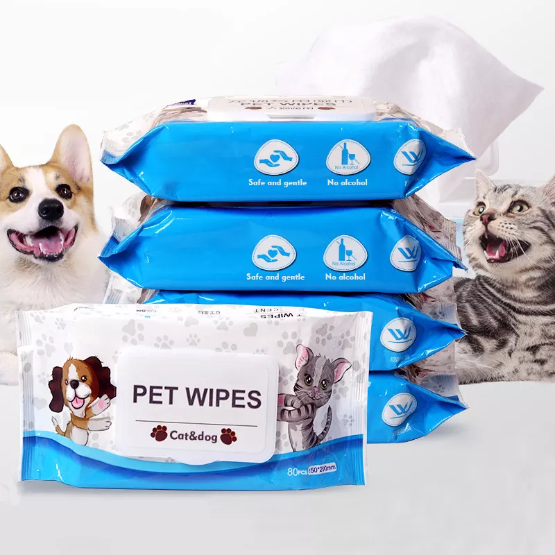 Fragrance-Free Non-Woven Antiseptic Antifungal Deodorizing Dog Cat  Wet Wipes