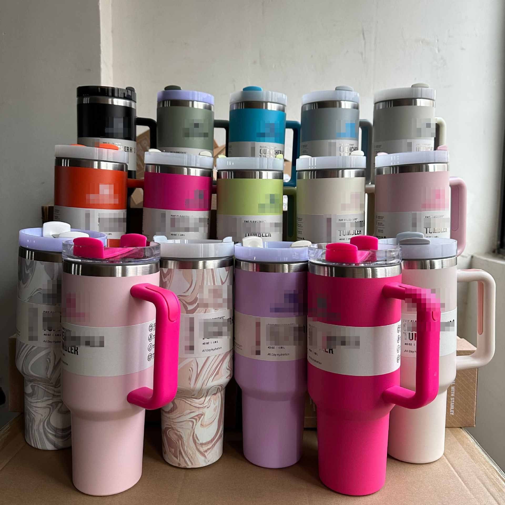 Stainless Steel Sippy Cup Large Capacity Insulation Seal Vacuum Mugs Sports Double Wall Travel 40oz Quencher H2.0 Tumbler