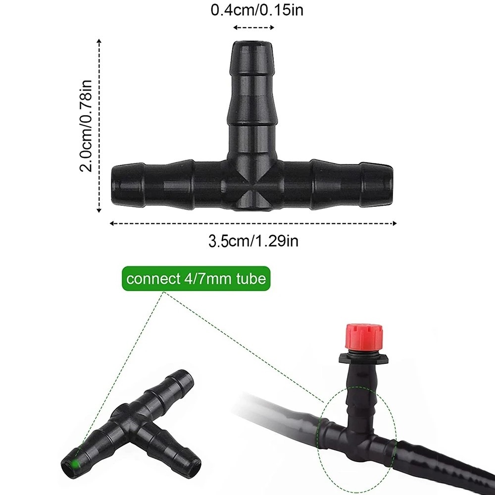 4/7  pipe joint 3 -way and 4 -way drip irrigation system automatic flower watering device accessories garden water pipe joint