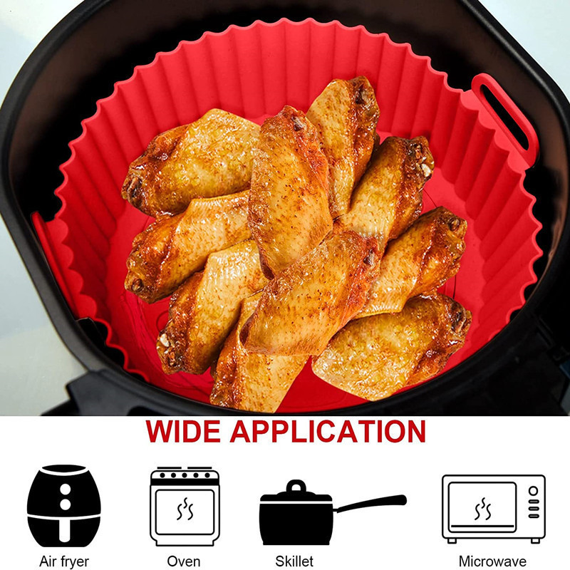 Reusable Air Fryer Food Safe Airfryer Silicone Pot 8 Inch 16 cm Basket Liners Air Fryer Silicone Pot for Air Fryer