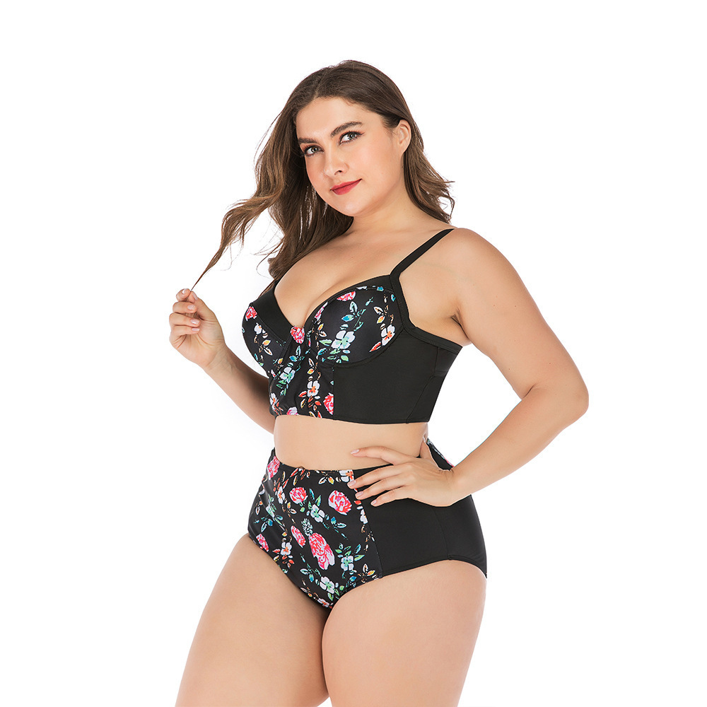 Split Swimsuit Somen  Hard bag Print Sexy Swimwear  Plus Size Swimsuits For Women 2 piece Swimwear