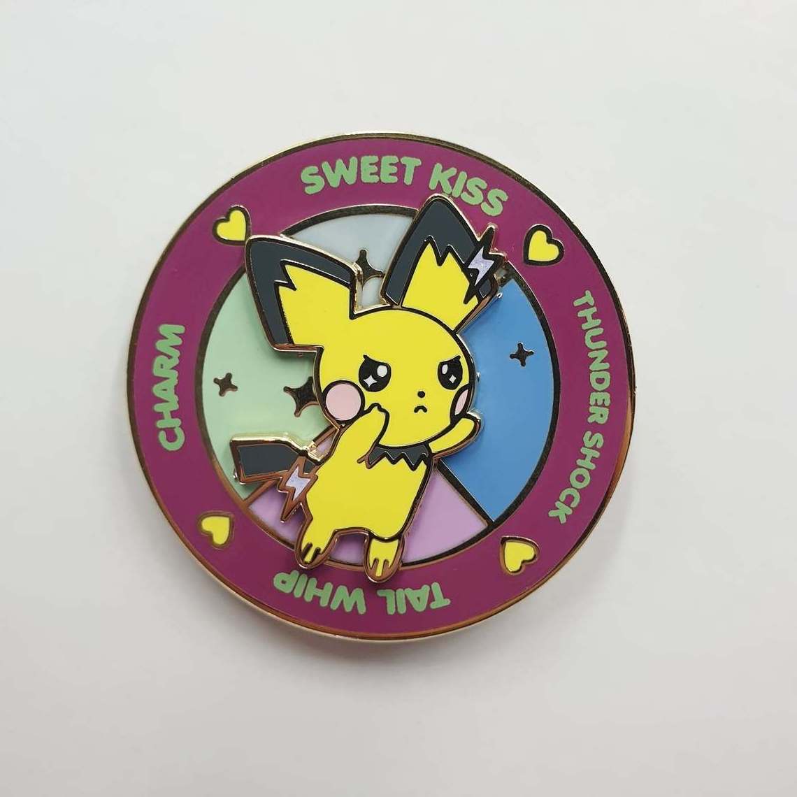 Pokemon Battle Hard Enamel Pin Spinning High Quality Lapel Pins Free Design Custom Cartoon Gold Plated Pins Europe Folk Art