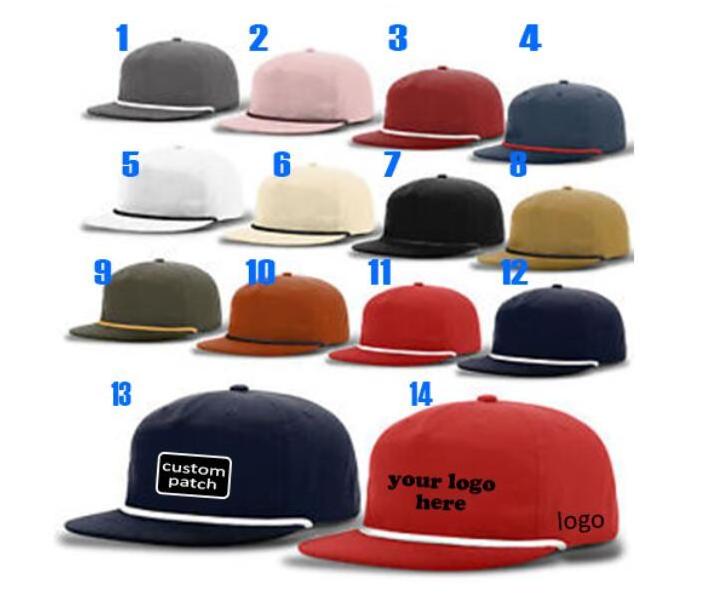 5 Panel Blank Unstructured Plain Sports Flat Brim Custom Patches Richardson 256 Rope Snapback Designer Trucker Caps Hats