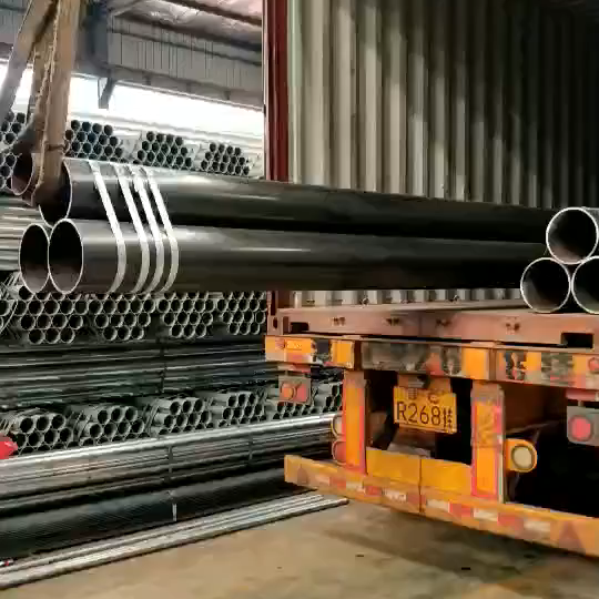 China suppliers of Q235 Q345 ASTM Ms carbon ERW black round welded steel pipes and Tubes