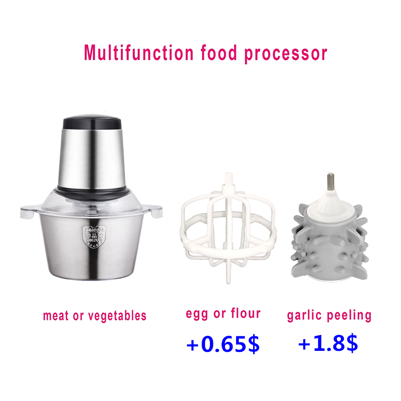 Electric food chopper 8 cups glass bowl food processor meat mincer