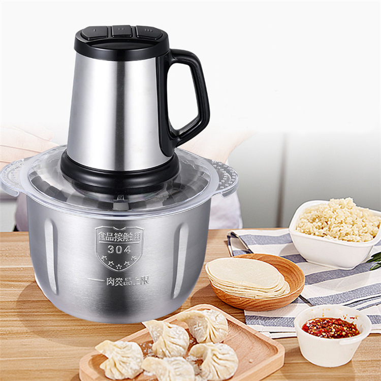 OEM New Design 5L High Capacity 3speeds Vegetable Chopper Automatic Food Processor Meat Grinder Juicer Machine Stainless Steel