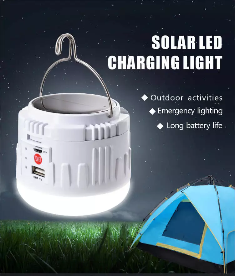 USB Rechargeable Emergency Solar Camping Light OEM 80 Round Warehouse A80 Solar Led Bulb > 90 New Fashion Design LED Waterproof