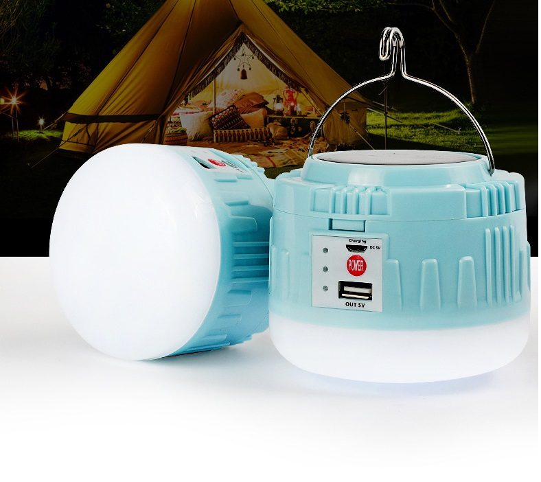 Rechargeable Solar LED Night Market Emergency Household Outdoor Lighting Camping Bulb Waterproof OEM 80 Round Warehouse DC 5V-6V