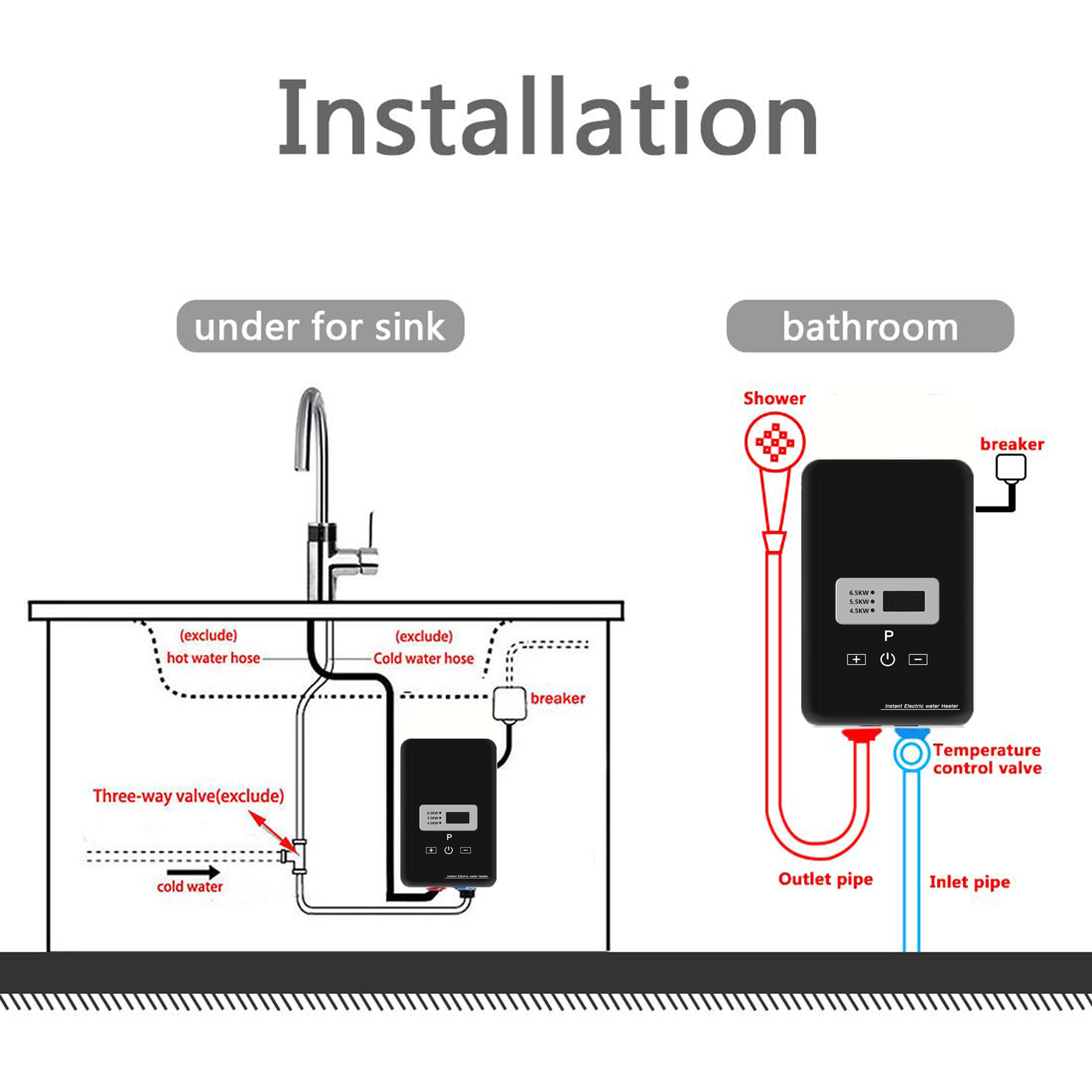 Mini Electric Hot Water Instant Hot Tankless Water Heater Shower Kitchen Tap Faucet