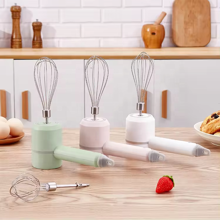 Strong Power 3 in 1 Wireless Whisk with Mini Food Chopper Usb Rechargeable Portable Hand Mixer for Egg Food Chopper Vegetable