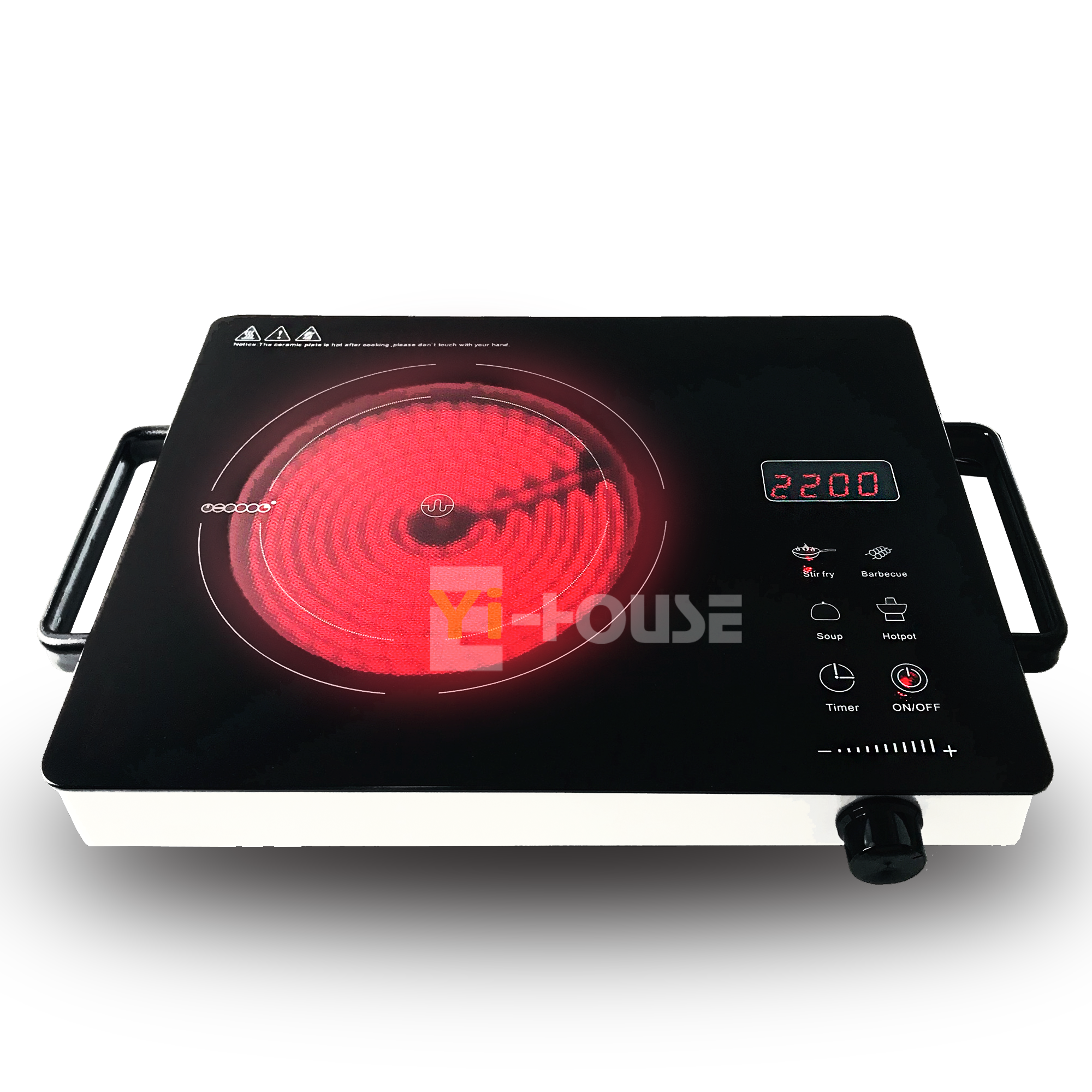 2023 New Design Electric Ceramic Stove No Radiation 2200W Waterproof Infrared Cooker