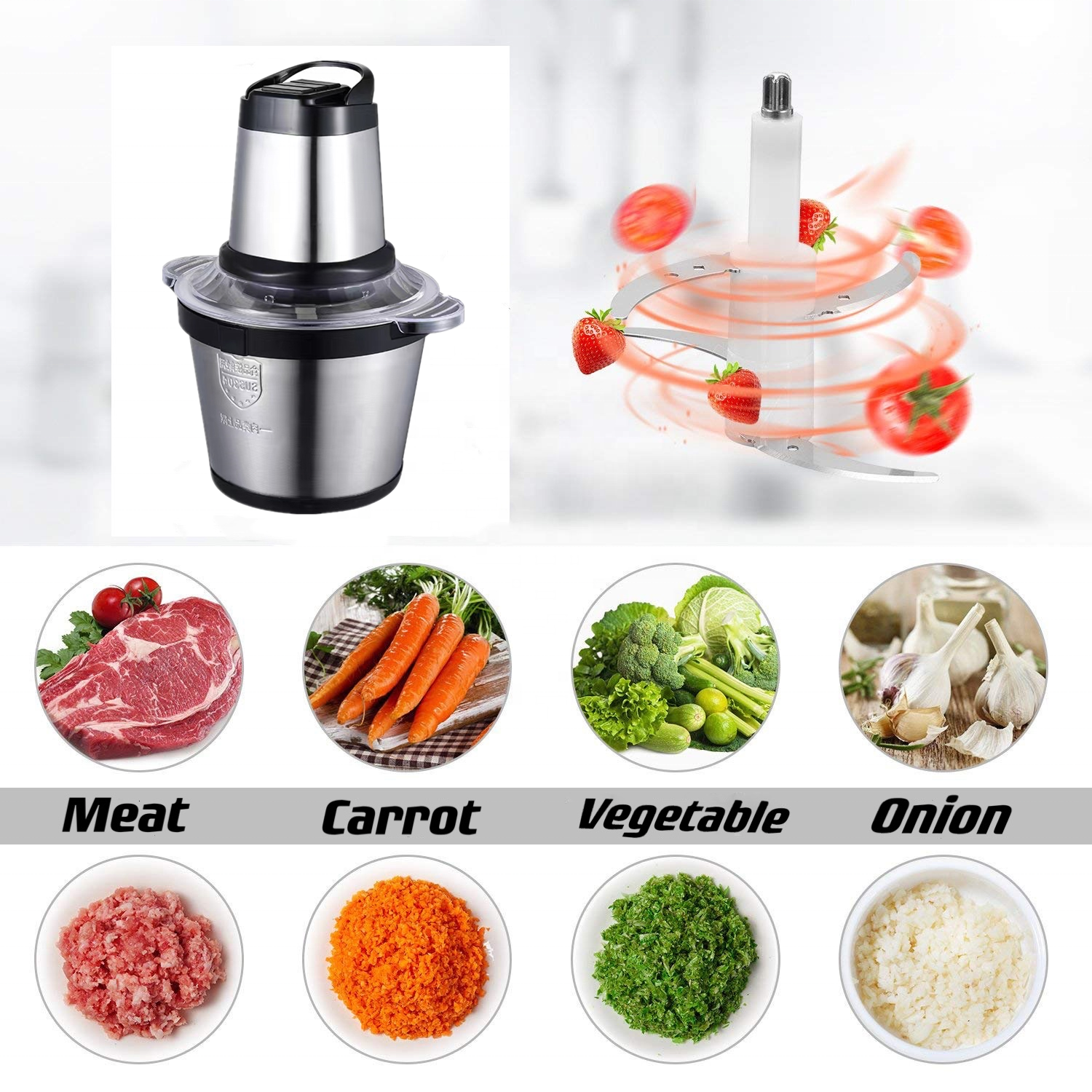 3L4L Meat Grinder household electric stainless steel multifunctional cooking machine meat grinder meat crusher mixer