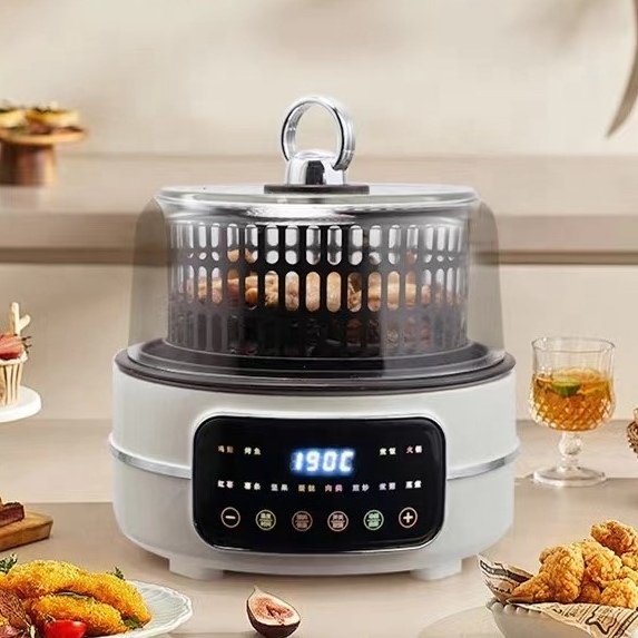 New All in 1 Large Capacity Air Fryer Oven Multi-function Oil Free Fully Automatic Visual Hot Pot Cooking Stove Rice Cooker