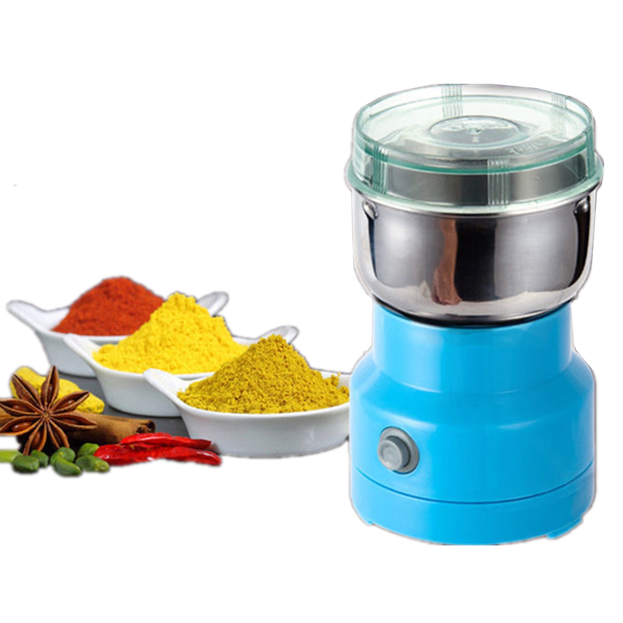 Electric Spice Coffee Grinder Mill Burr Grinders Grinding Beans Stainless Material Free Spare Parts (flat Wheel) Stainless Steel