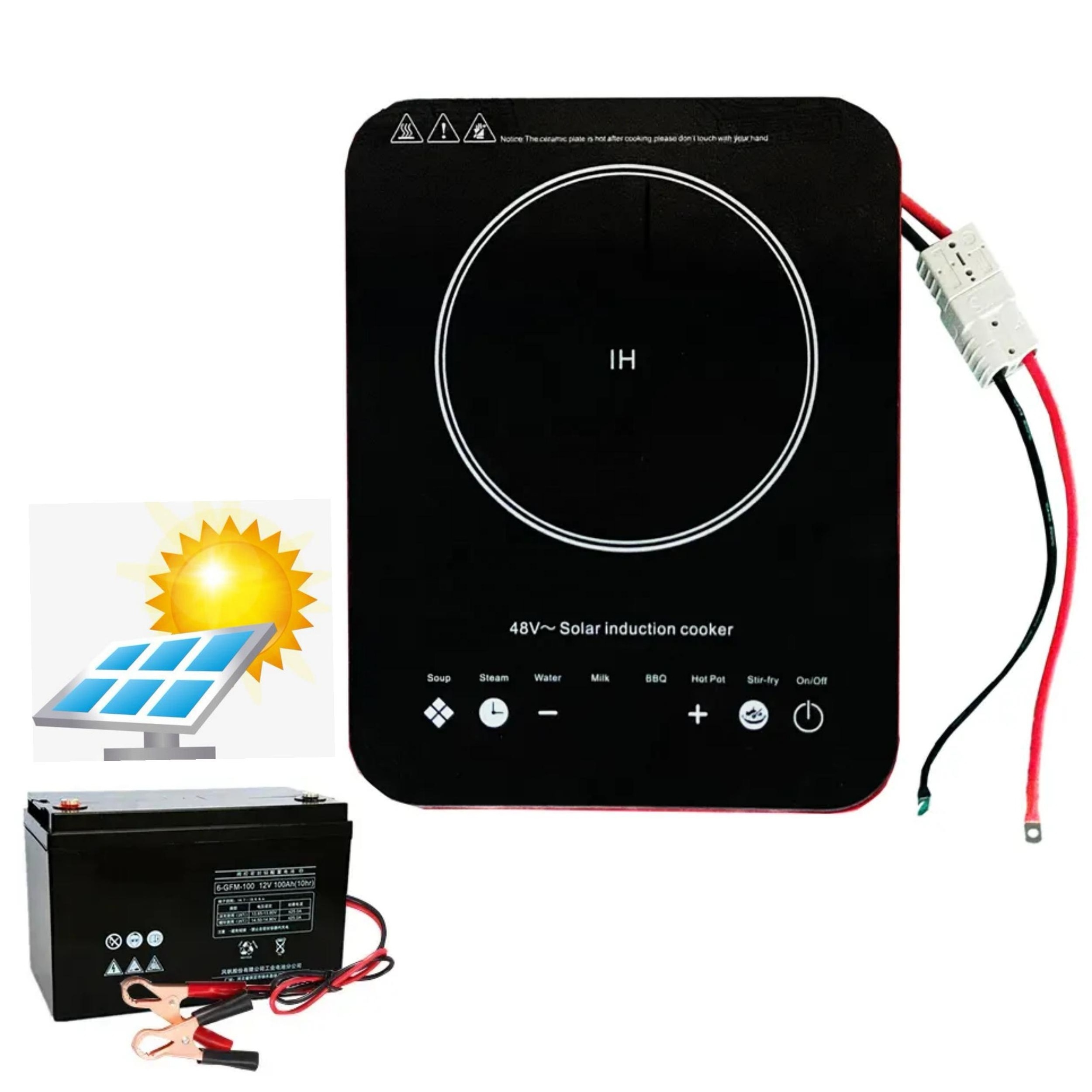 2024 Hot Sale Solar DC 48V Battery Powered Electric Induction Cooker