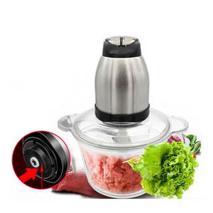 Hot selling 2L Glass Bowl Chopper Food Processor fufu yam blender Electric Meat Grinder