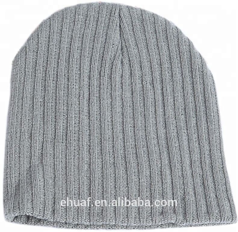 Winter wholesale adult outdoor sports blank acrylic soft cable knit unfolded plain striped cheap beanie