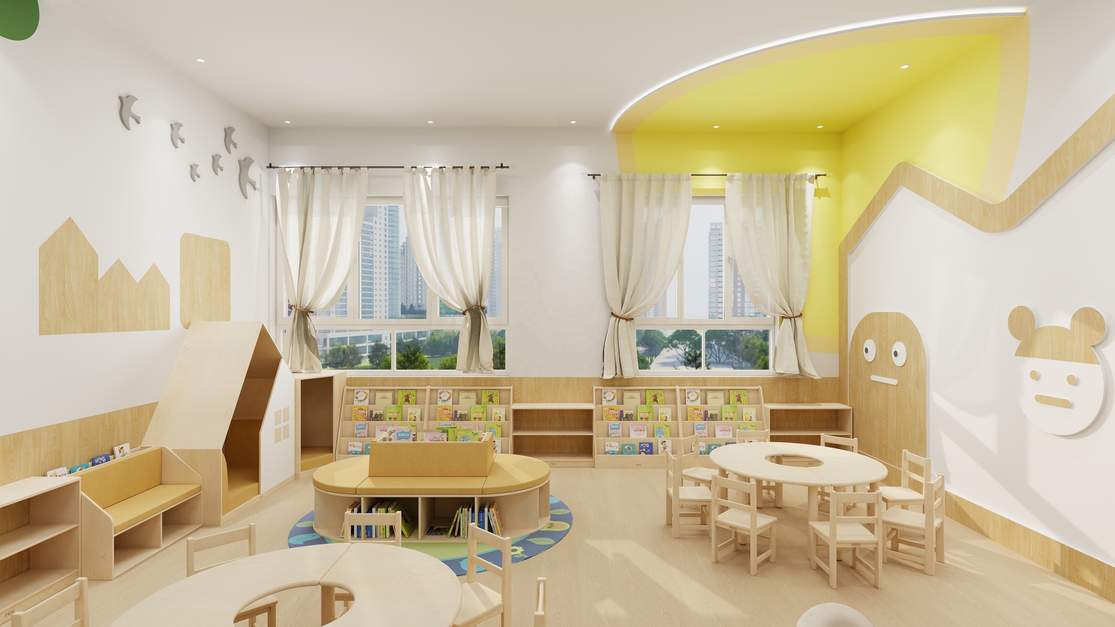 Children Preschool Daycare Wood Furniture Supply, Classroom Furniture Whole Setup For Kindergarten Childcare