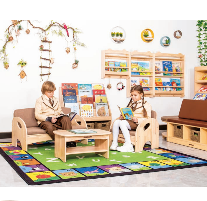 Wooden Cheap Daycare Furniture Classroom Reading Literacy Corner Preschool Nursery Kindergarten Furniture