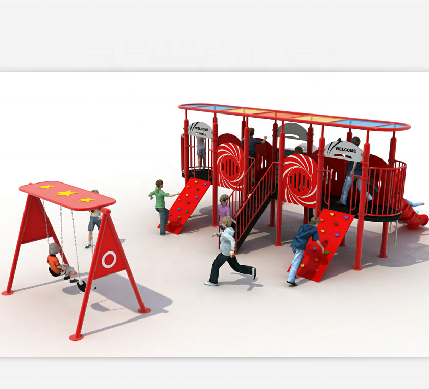 Daycare Outdoor Activity Play Structure with Slide for Toddlers Outdoor Playground Equipment Play Set Swing