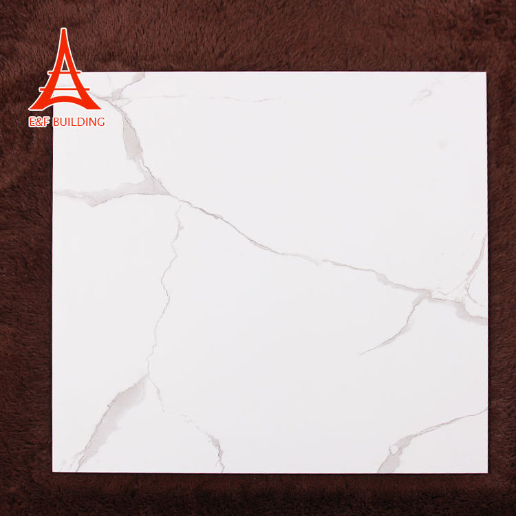 Eiffel foshan home carrara white floor tiles white color full polished glazed porcelain bedroom floor tile 600x600