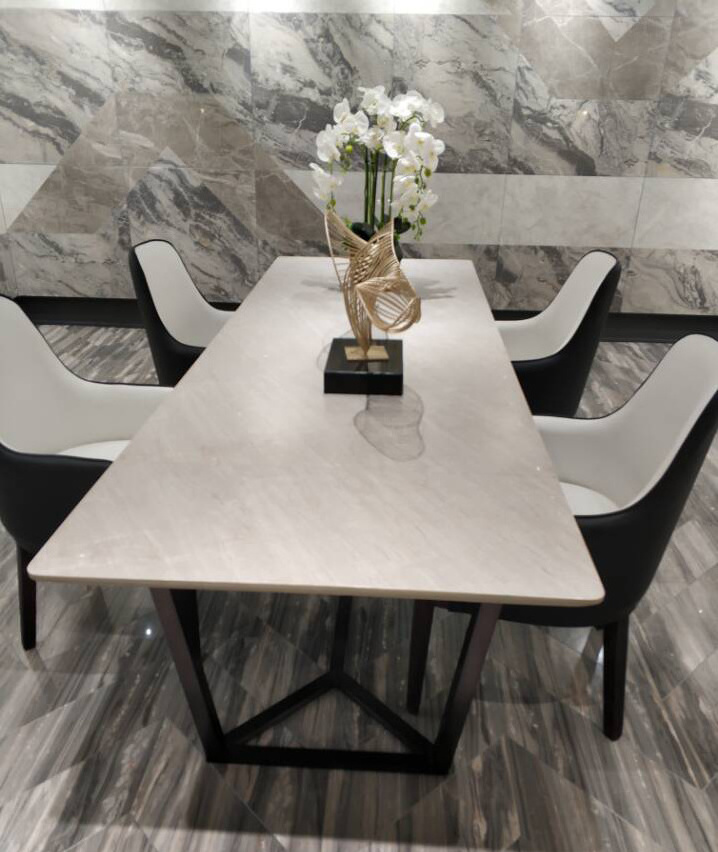 Eiffel New Product big size 600x1200mm carrara white marble porcelain slab dining tables countertop