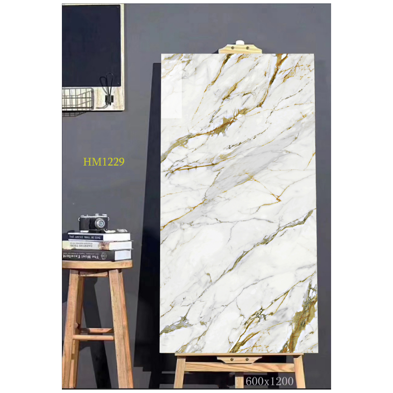 Wholesale Price 600x1200 China Gloss White Porcelain Tiles Floor Tiles With Gold Veins for Hotel